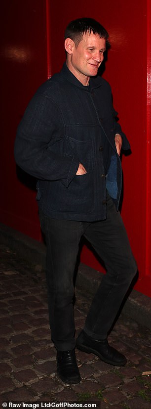 Matt Smith kept his look casual in all-black