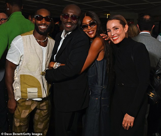 (L to R) Tinie Tempah, Edward Enninful, Naomi Campbell and Noomi Rapace