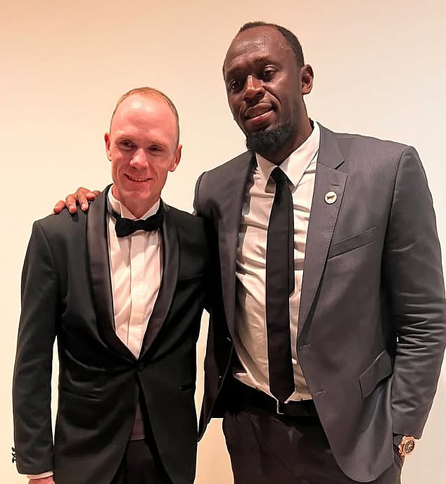 Chris Froome (left) says he was motivated to accelerate his rehab after his crash to be ready for a charity gala in Switzerland