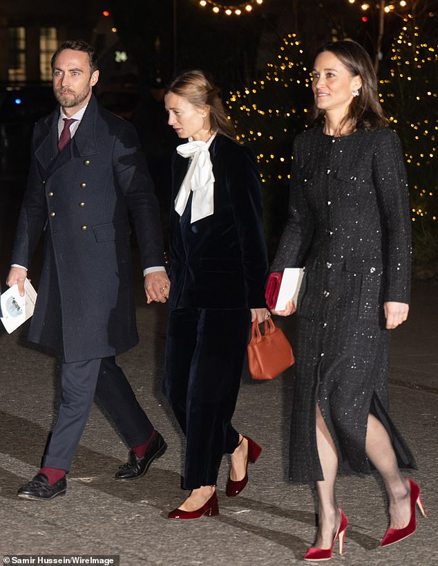 Pictured: James Middleton, Alizee Thevenet and Pippa Middleton at the 'Together At Christmas' Carol Service at Westminster Abbey last year