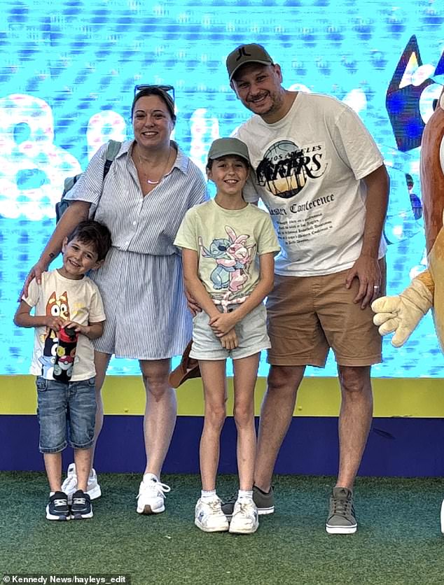 Hayley Black with her husband Ian Black and their children Archie, 5, and Amelia, 9