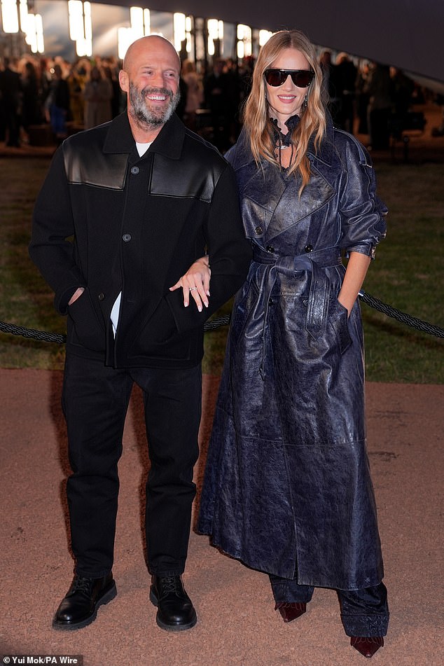 Meanwhile The Expendables actor opted for an all-black look with buttoned jacket and sported a new bearded look