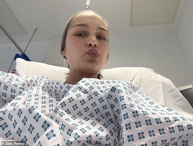 Ms Kalkan in hospital, it took two years for her cancer to be diagnosed
