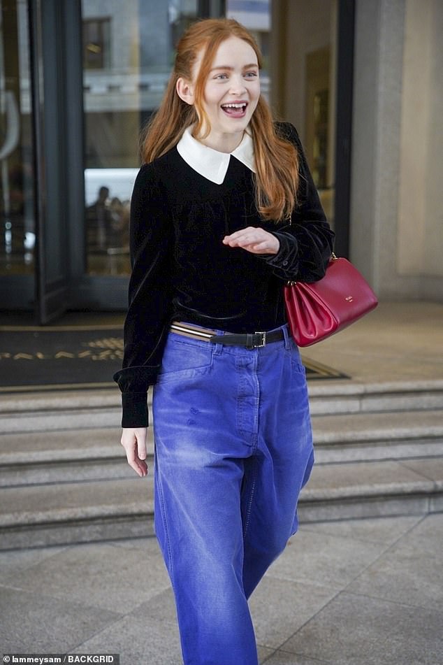 Stranger Things star Sadie Sink was dressed in a far more laid-back look as she headed to the show, after the release of the fifth and final season of the Netflix hit