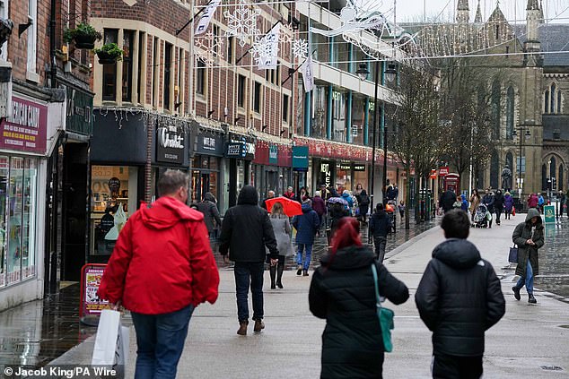 Retail misery: Shopper stroll down Worcester High Street. A CBI report showed retailers have seen sales fall for 12 months in a row, the longest period of decline since 2009