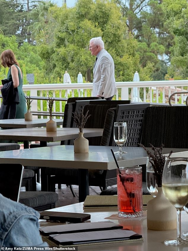 Before being shuttled to the rehearsal dinner, a group of revelers including Martin, 80, Short, 75, and Rudd, 56, were glimpsed mingling on the patio of the hotel