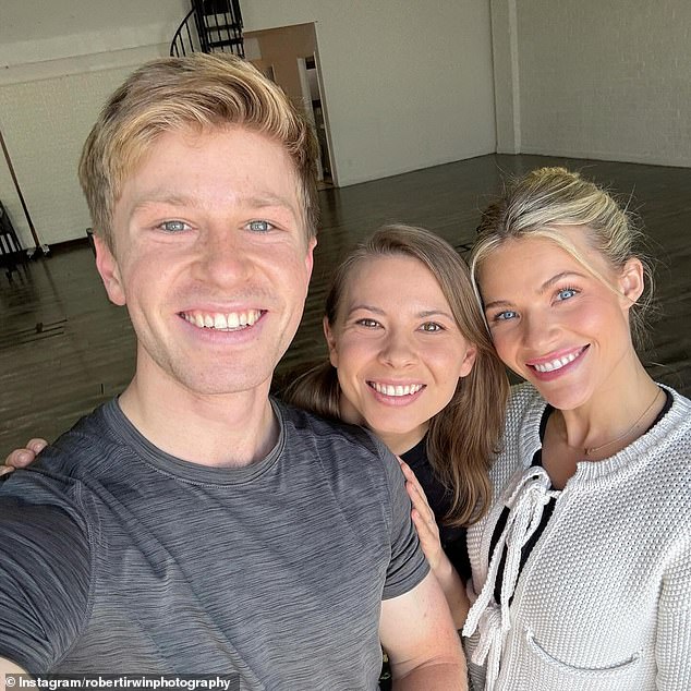 Bindi Irwin, 27, brought a smile to her brother Robert's, 21, face on Friday when she crashed the dance rehearsals for his upcoming performance on Dancing With The Stars US