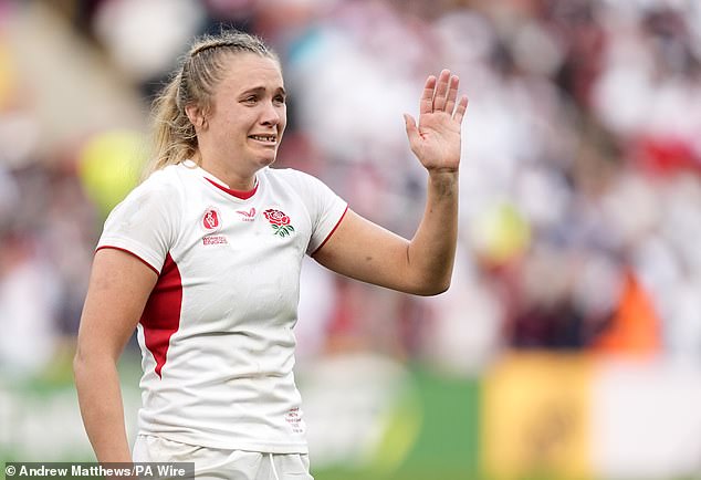 The victory was just the latest addition to a glittering summer of women's sport, with the England women's football team winning the Euros back in July. Pictured: English captain Zoe Aldcroft after her team's victory