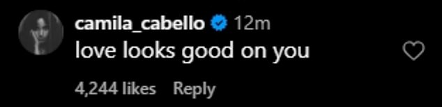 Camila Cabello penned, 'love looks good on you,' while Amy Schumer added, 'Breathtaking,' followed by a heart-eyed emoji