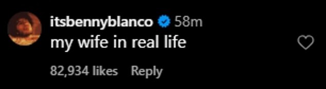 Gordon Ramsey wrote, 'So happy for the both of you. Congrats! Gx,' and Blanco sweetly shared, 'my wife in real life'