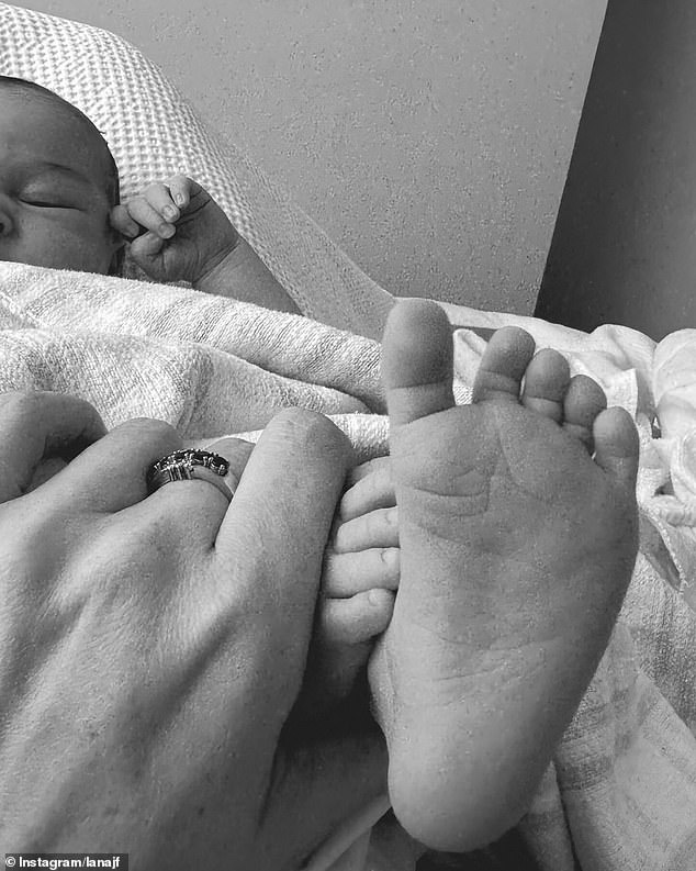 '4 weeks ago today at 22:22 we welcomed our sweet baby girl into the world. We are healthy, happy and cherishing each day together!' she wrote