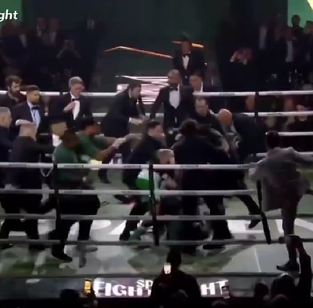 The brawl broke out after he headbutted Acelino Freitas repeatedly and was disqualified