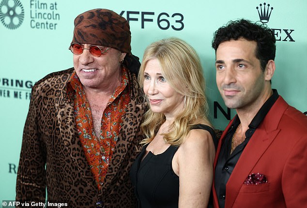 Van Zandt, who played Silvio Dante on HBO's The Sopranos, posed for photos with his wife Maureen and  actor Johnny Cannizzaro, who plays him in the movie
