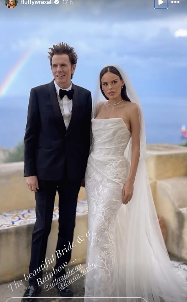 It was a family affair worthy of rock royalty as Duran Duran turned out in force at the weekend for bassist and founding member John Taylor¿s daughter Atlanta de Cadenet¿s wedding celebrations in Sicily (Atlanta and John pictured together at the wedding)