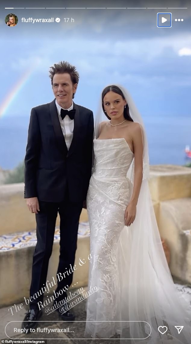 It was a family affair worthy of rock royalty as Duran Duran turned out in force at the weekend for bassist and founding member John Taylor¿s daughter Atlanta de Cadenet¿s wedding celebrations in Sicily (Atlanta and John pictured together at the wedding)