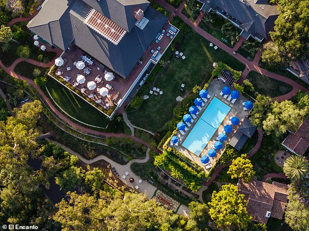 The stunning estate is tucked away in the hills of Santa Barbara, which has been nicknamed the American Rivera