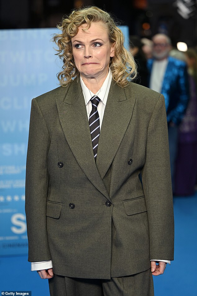 Star Maxine Peake opted for a chic olive green suit as she arrived for the screening