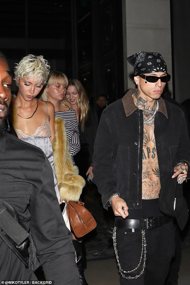 Central Cee, whose real name is Oakley Neil Caesar-Su, kept close to Iris as they departed Le Costes after a night of partying