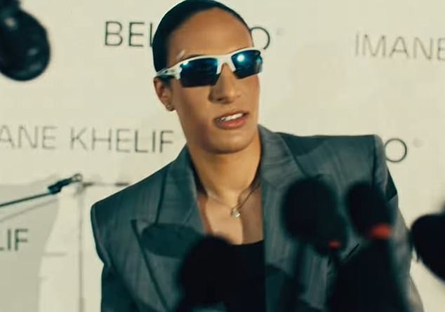 In the campaign teaser video, Khelif is captured attending a packed-out press conference