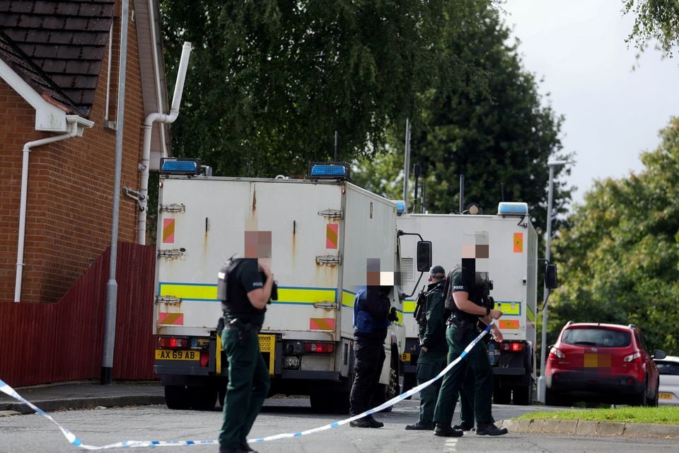 Police at the scene of the alert (Photo by Presseye)