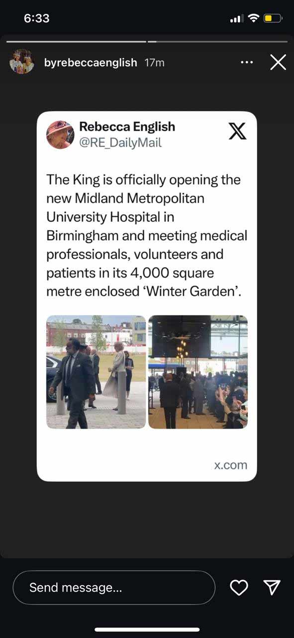 Palace shares update as King Charles visits hospital in Birmingham