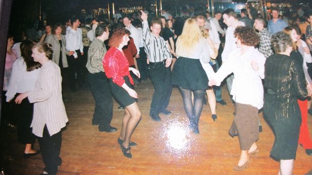 Party-goers at Quaffers in Stockport - 1980s