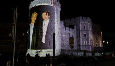 Pranksters project giant pic of Trump and Epstein on Windsor Castle