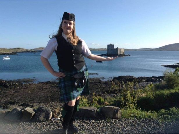 Eilidh played the bagpipes and took part in competitions