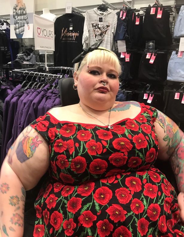Danni shopping in her wheelchair