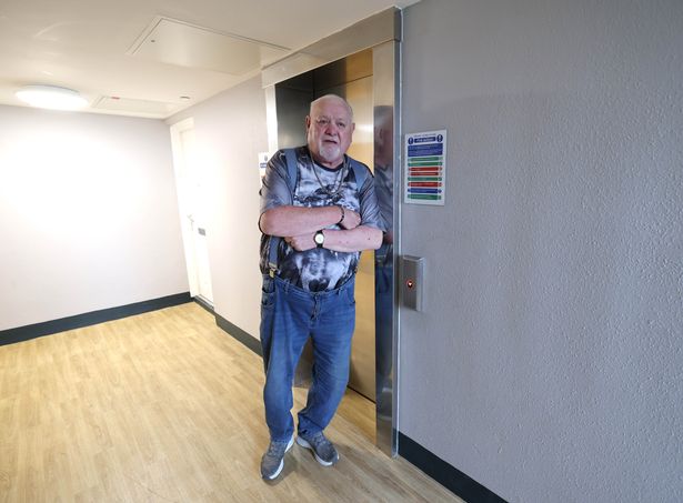 Robert Symes at his flat at Merecliff Heights in Stockbridge Village