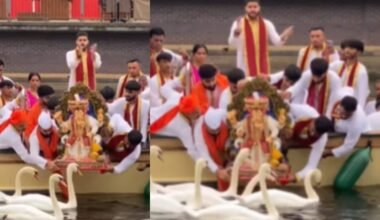 Indians perform Ganesh Visarjan in UK river, internet divided. Video