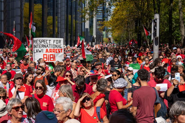 Tens of thousands join pro-Palestinian march in Brussels