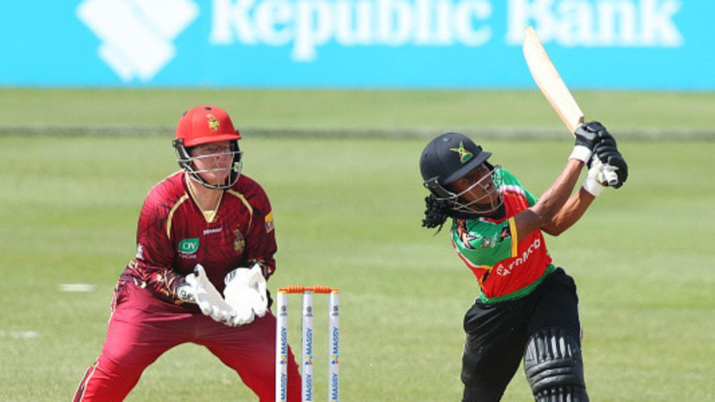 Realeanna Grimmond of Guyana Amazon Warriors batting during the Women