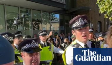 Protesters scuffle with police at London arms fair – video | Arms trade