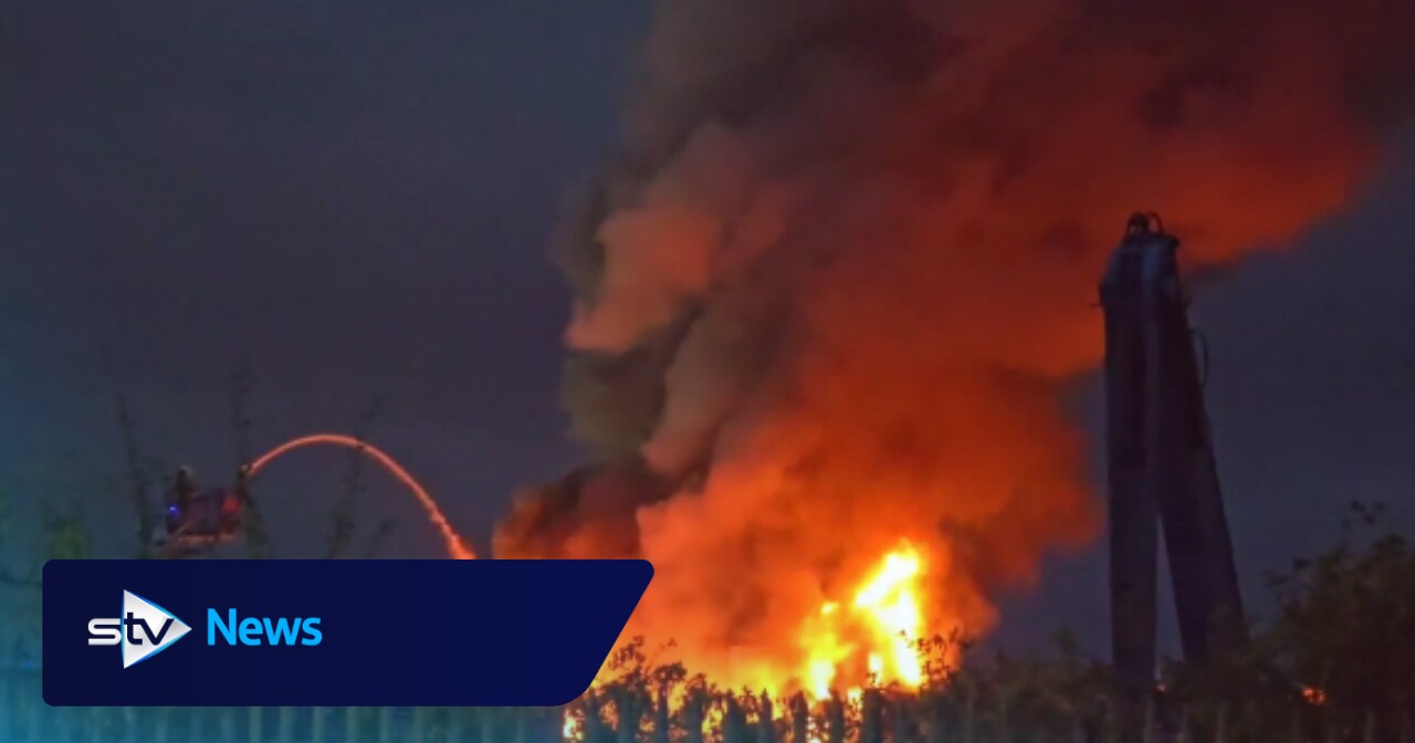 Glasgow roads closed as firefighters battle blaze at recycling centre 