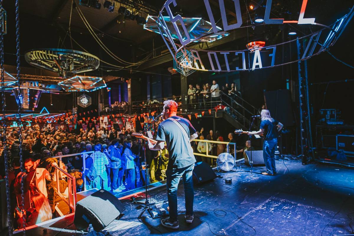 A band playing a gig at Craft Brew Festival
