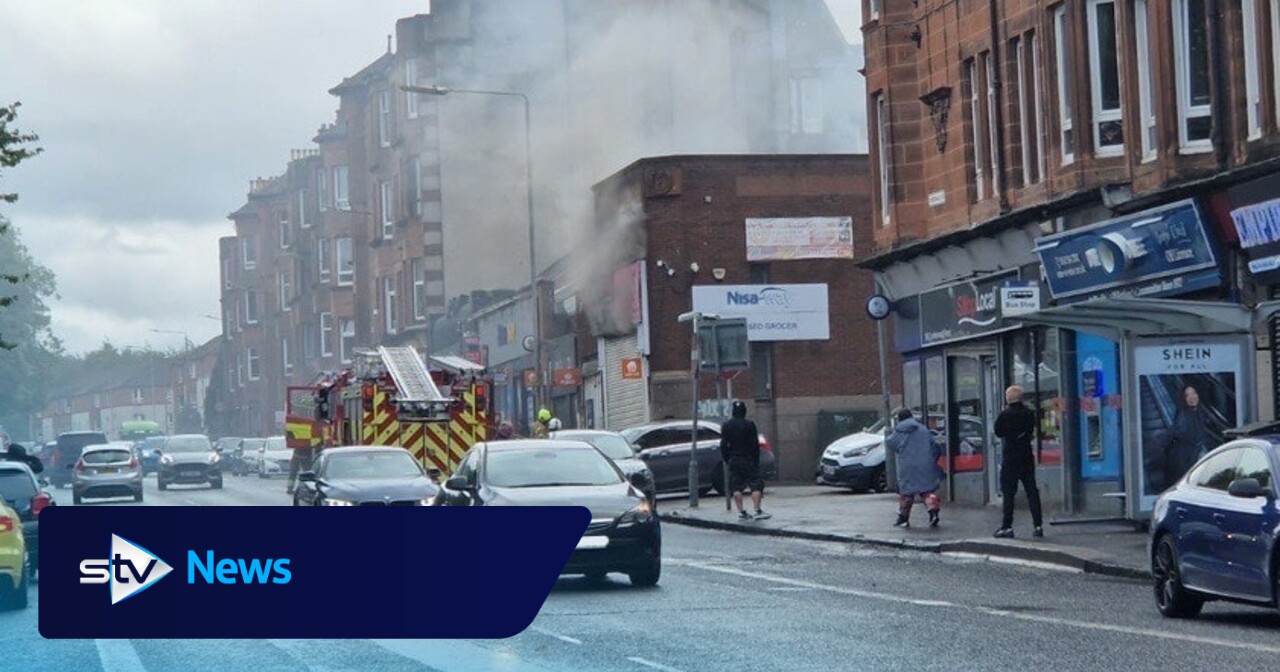 Fire crews tackle building blaze in Glasgow's east end