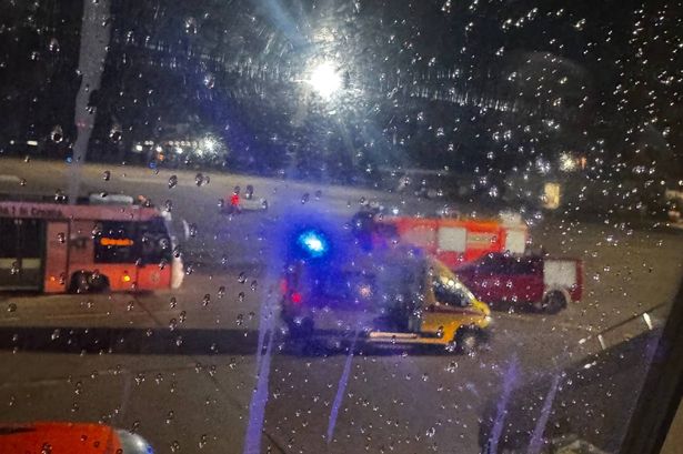 The ambulance waiting at Zagreb airport after an EasyJet flight from Bodrum to Bristol Airport had to be diverted to Croatia when an elderly woman passenger suffered a medical episode