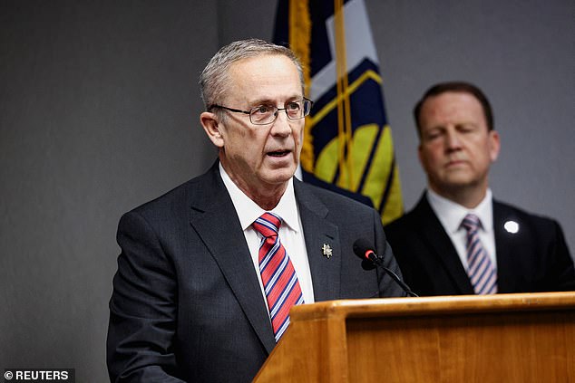 Utah County Attorney Jeffrey S. Gray speaks during a press conference about the charges and next steps in the case of Tyler Robinson, who is suspected of fatally shooting U.S. right-wing activist and commentator Charlie Kirk, an ally of U.S. President Donald Trump, in Provo, Utah, U.S., September 16, 2025. REUTERS/Jim Urquhart