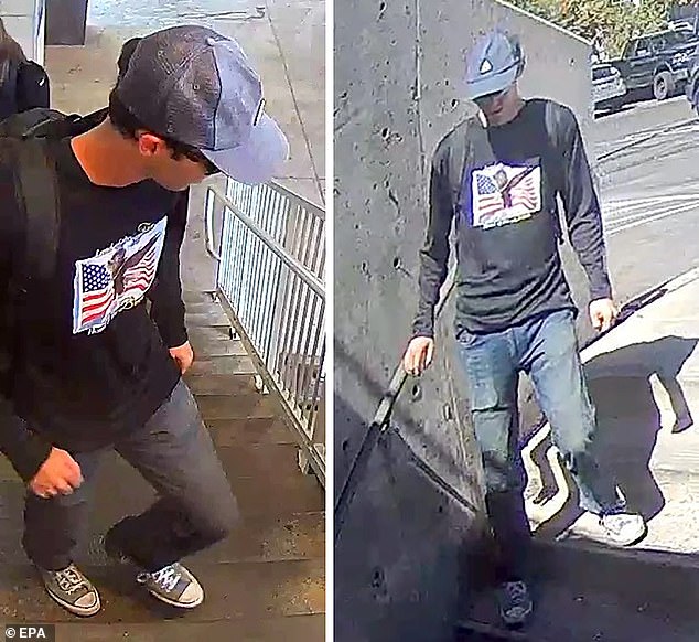 epa12370640 (COMPOSITE) - A composite handout image made available by the FBI (Federal Bureau of Investigation) on 12 September 2025 shows a person of interest in the investigation into the fatal shooting of Charlie Kirk at Utah Valley University in Orem, Utah, USA, on 10 September 2025. The FBI is asking for the public's help identifying this person of interest.  EPA/FBI HANDOUT -- BEST QUALITY AVAILABLE -- MANDATORY CREDIT: FBI -- HANDOUT EDITORIAL USE ONLY/NO SALES