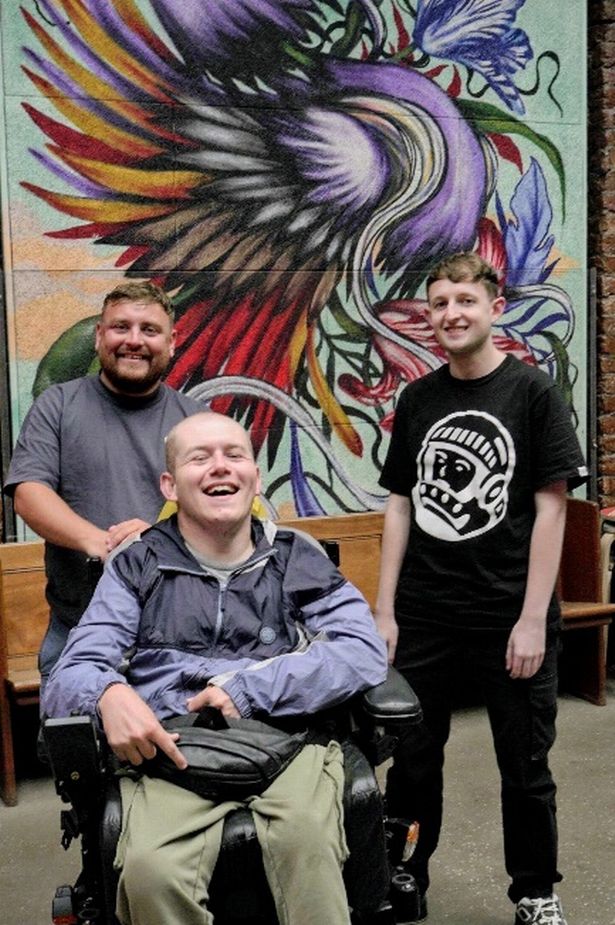 Event organisers Joe Skinner (seated centre), Lee from events brand Compakt (left) and Gabe from events brand XtraTrax (right)