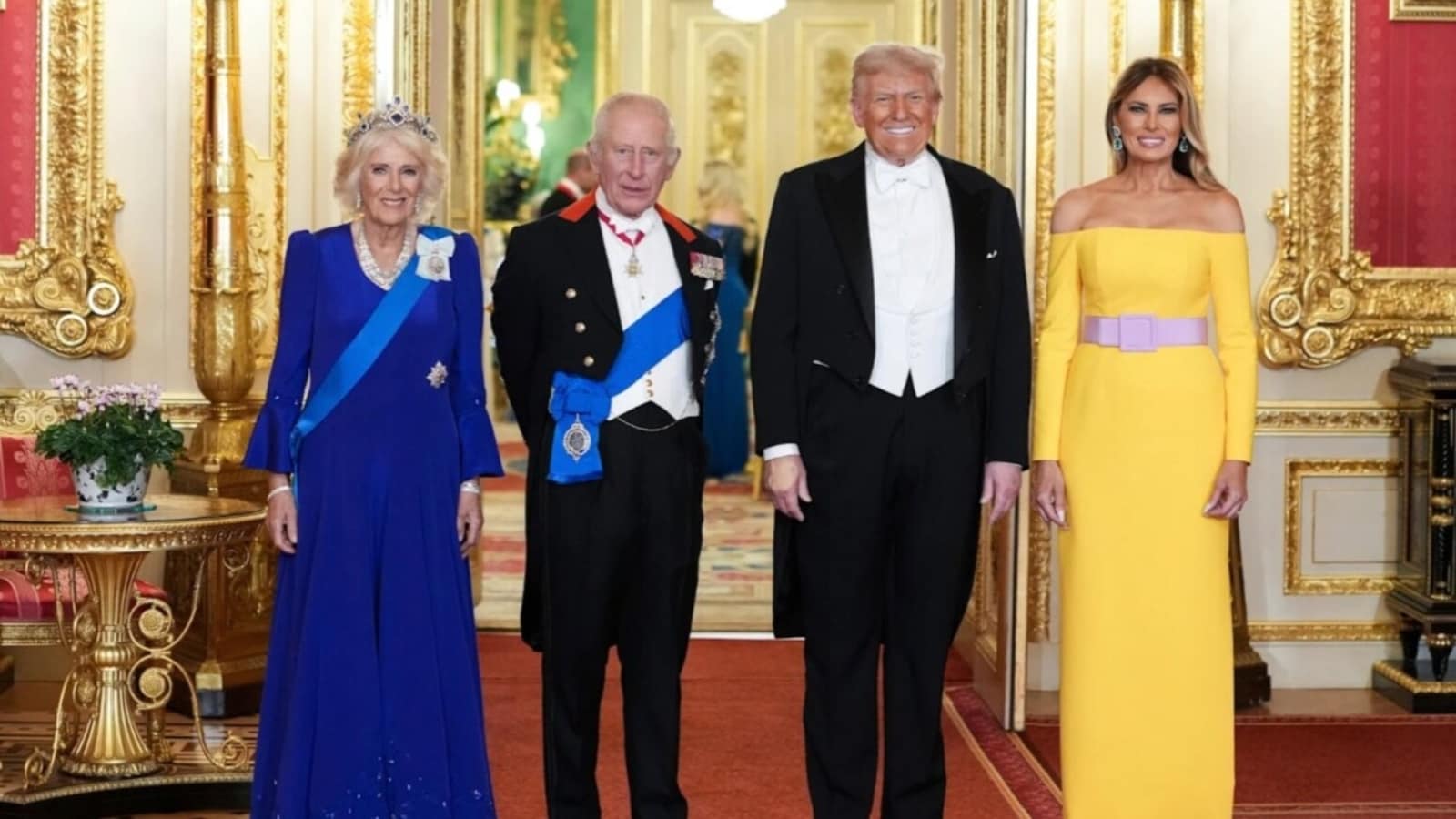 Was Trump eating spaghetti in front of King Charles? Fact-checking viral photo