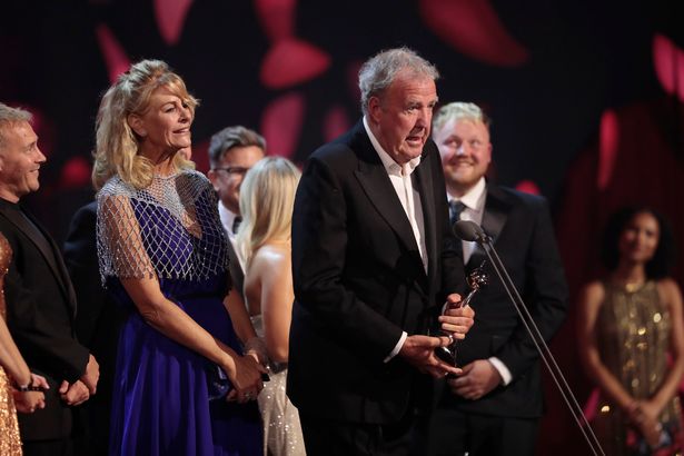 Kit Lynch Robinson, Lisa Hogan, Jeremy Clarkson and Harriet Cowan accept the 'Factual Entertainment' Award for 'Clarkson's Farm' during the NTA's 2025