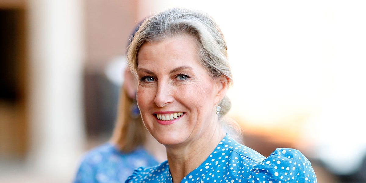 Sophie, Duchess of Edinburgh stuns in chic blue polka dot dress