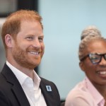 Prince Harry, Duke of Sussex takes part in a panel discussion on how social action positively impacts mental health with four young people who are involved with The Diana Award, in Salisbury Square on September 11, 2025 in London, England. (Photo by Aaron Chown - Pool/Getty Images)