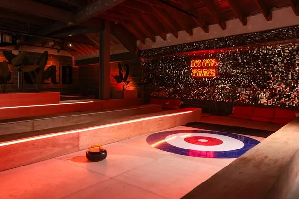 Vistors to Loft Social can book on for a curling session 