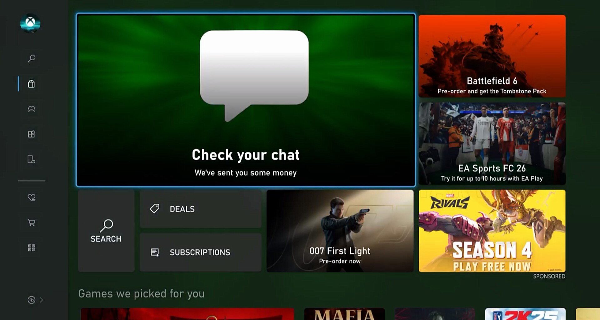 Microsoft Store Tells Xbox Fans To 'Check Your Chat' For Free Money