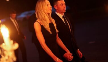 Rory McIlroy and wife Erica Stoll step out in style at Ryder Cup welcoming dinner