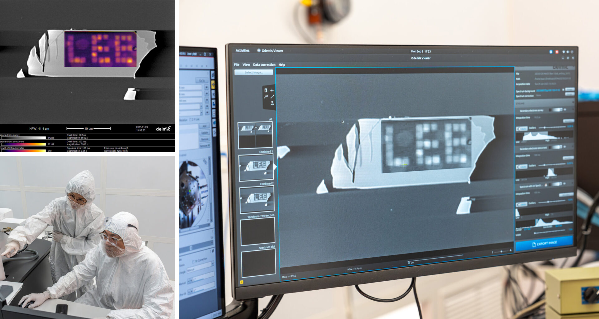 Scientists use electrons to pattern light sources and wiring directly onto crystals