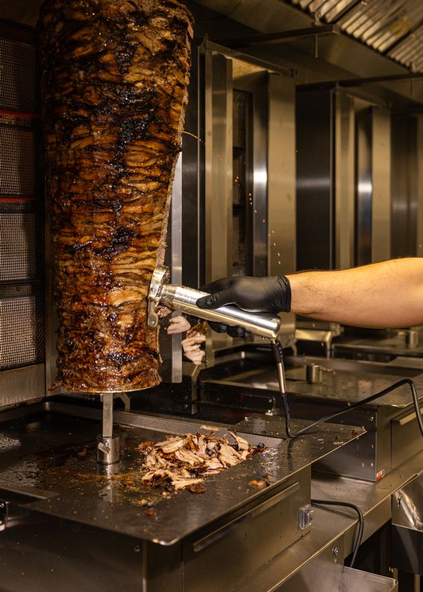 Customers can choose from lamb or chicken shawarma, or Lebanese falafel